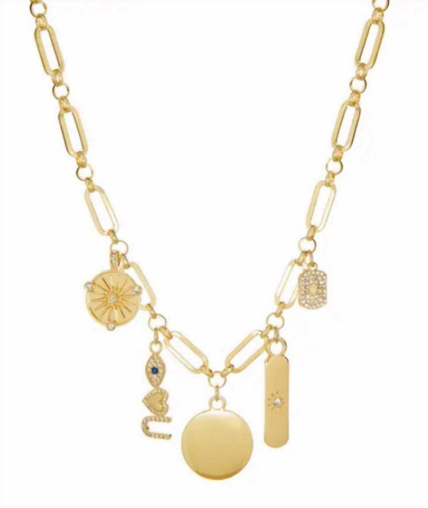Marlyn Schiff - Women's Multi Charm Link Necklace