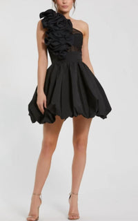 Mac Duggal - Taffeta One Shoulder Ruffle Bubble Mini Dress