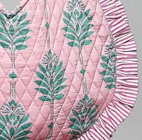Pol - Heart Shaped Ruffle Edge Quilted Tote Bag