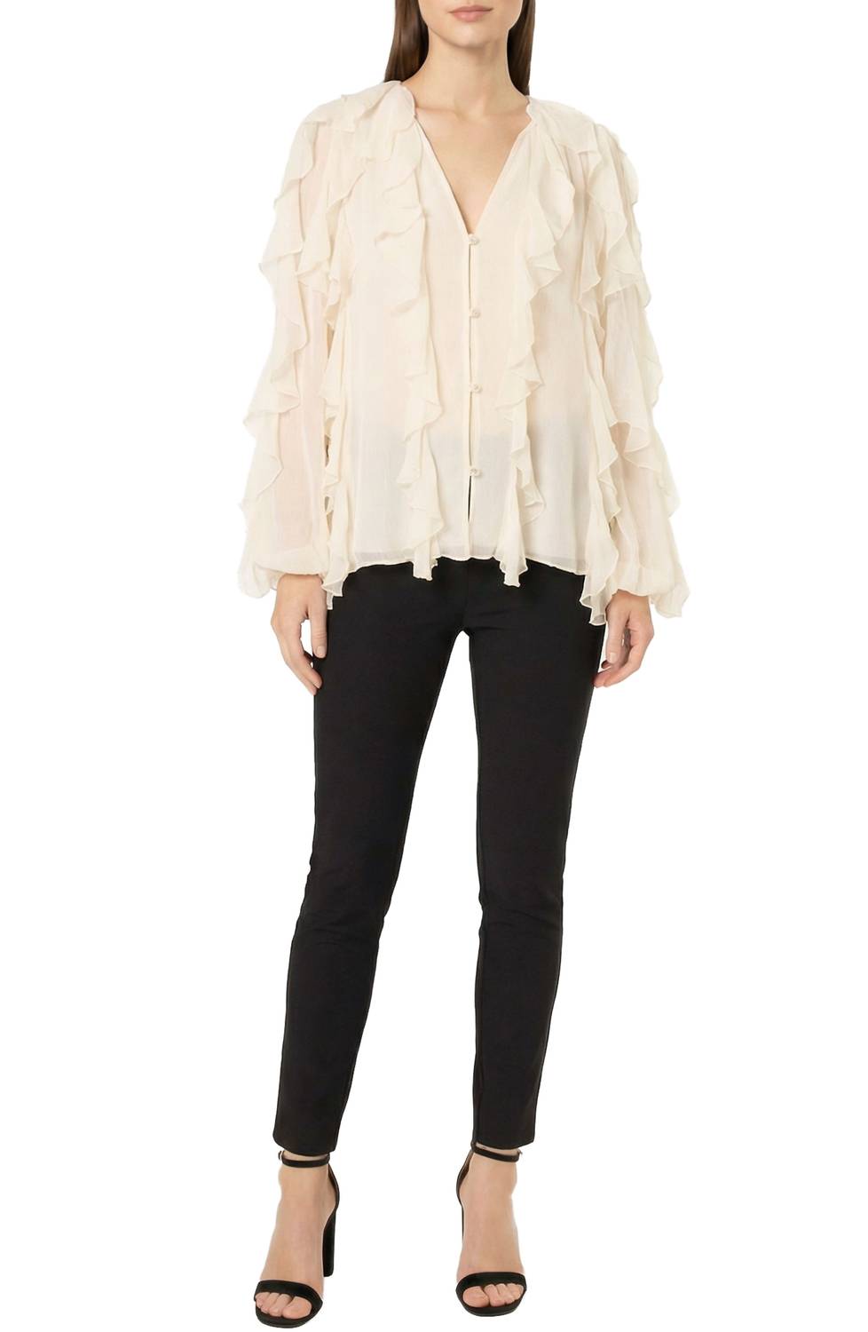 Area Stars Women's Flyn Ruffle Blouse in ivory - women's blouse - view 4