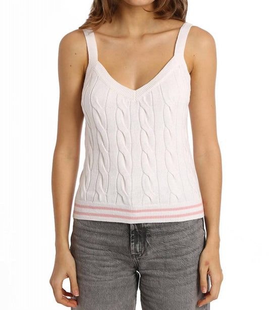 Minnie Rose - Cotton Cashmere Cable Tipping Bralette