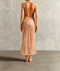 Adriana Degreas - Sequins Open Back Maxi Dress