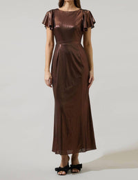 Sugarlips - Rina Metallic Aspen Short Sleeve Maxi Dress