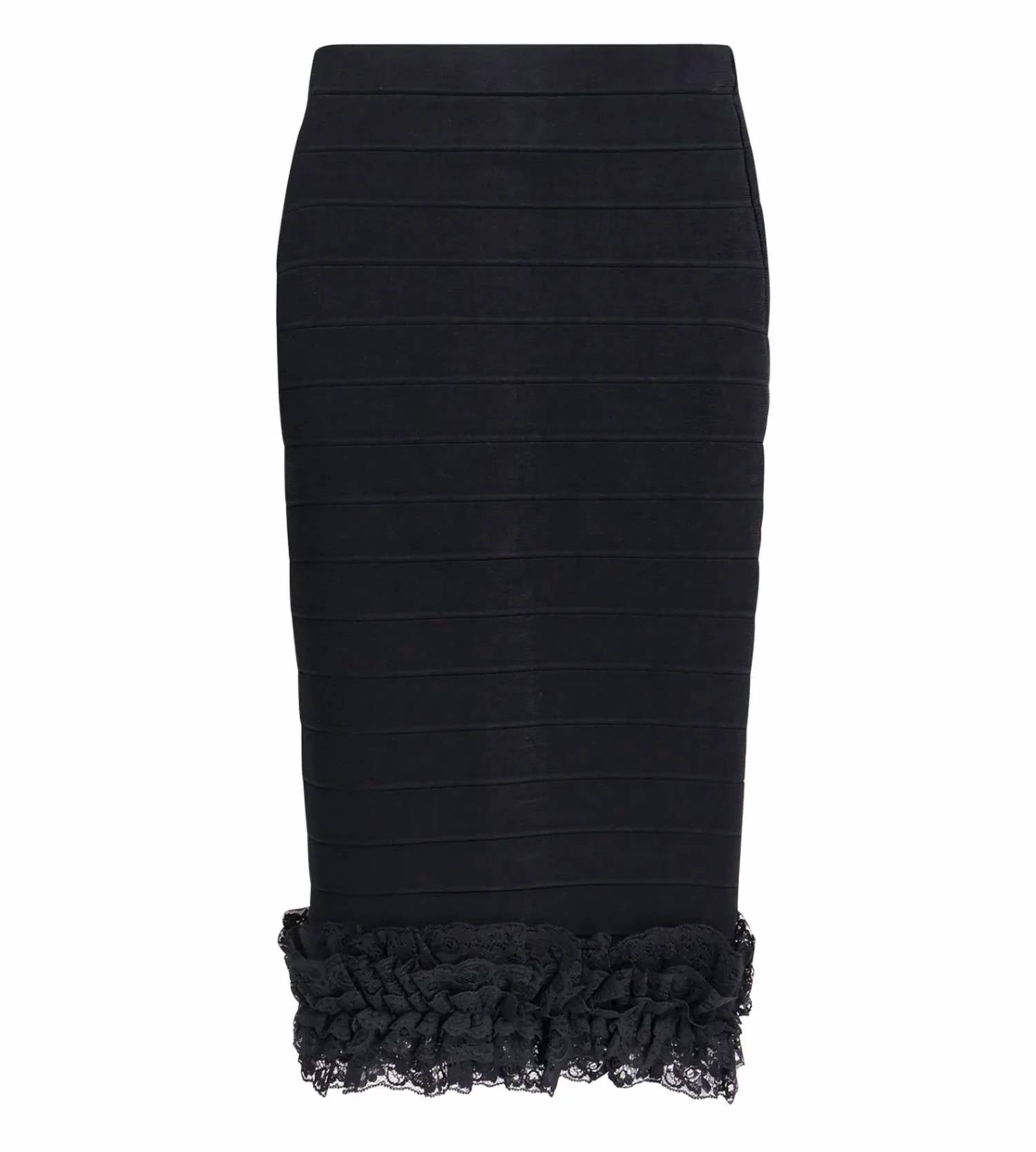 Self-Portrait - Ruffle Knit Midi Skirt