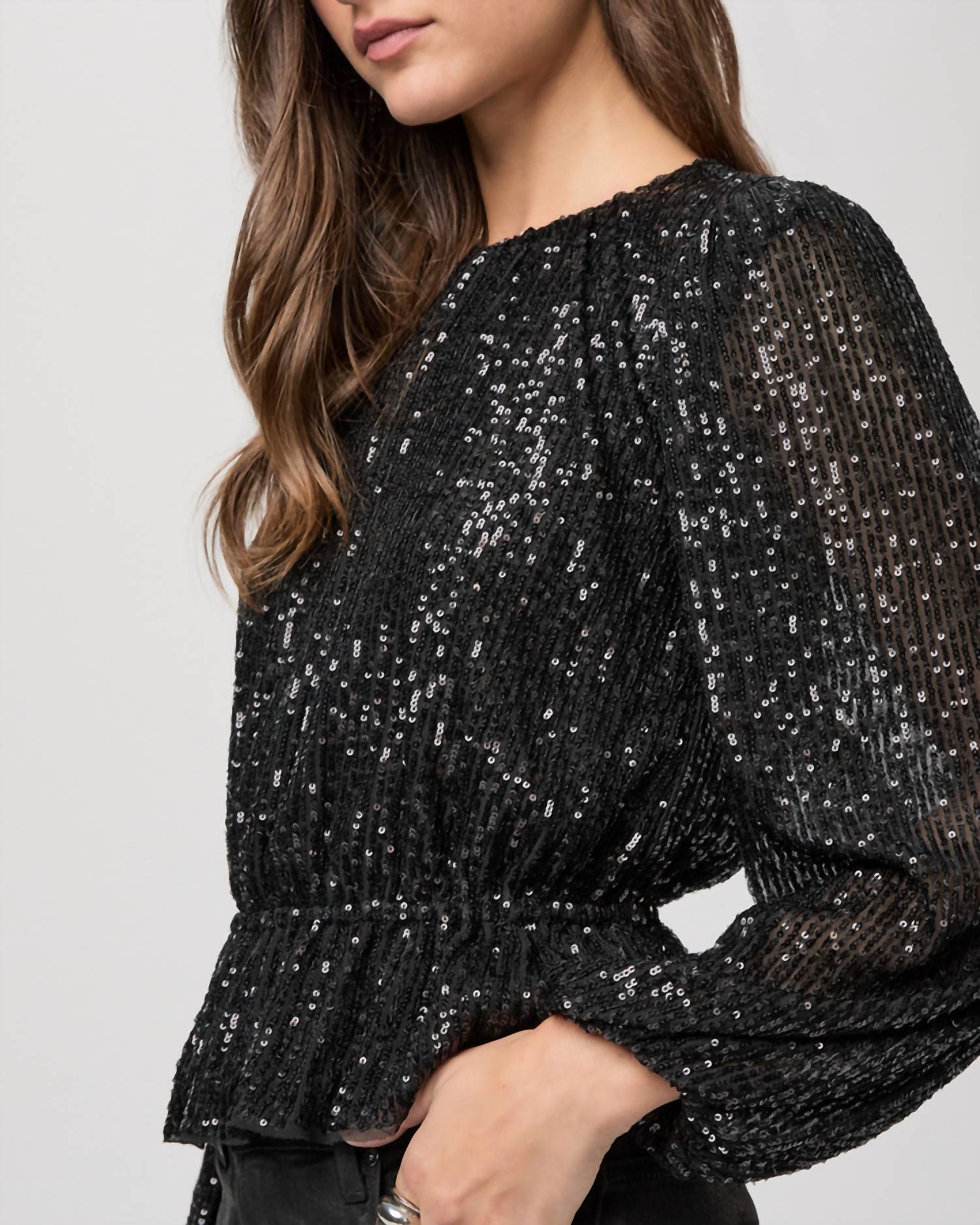 Paige Vilma Long Sleeve Top in black - women's blouse - view 4