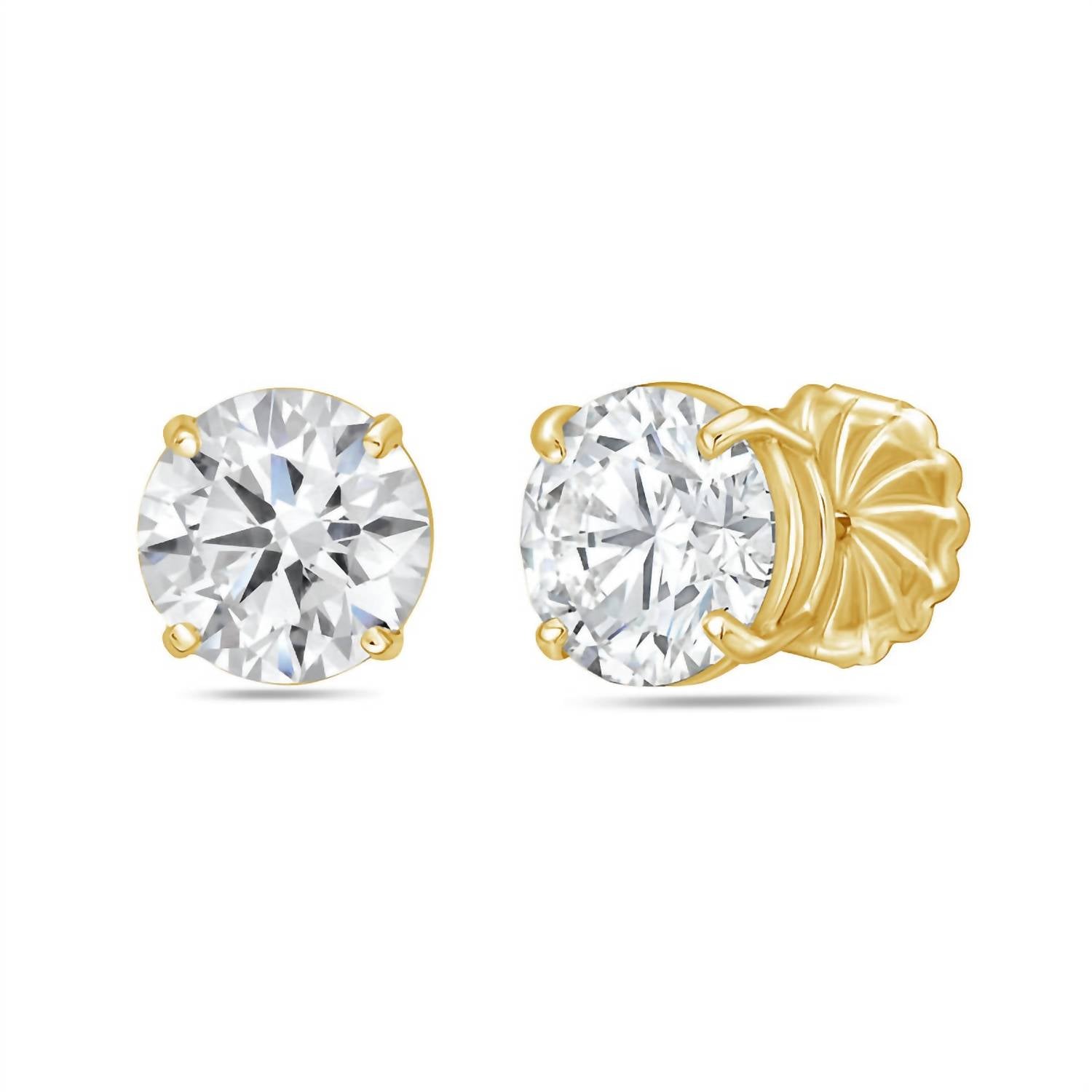 Diana M Jewels - 10.00 Cts Lab Grown Diamond Round Studs Earrings In 4 Prong