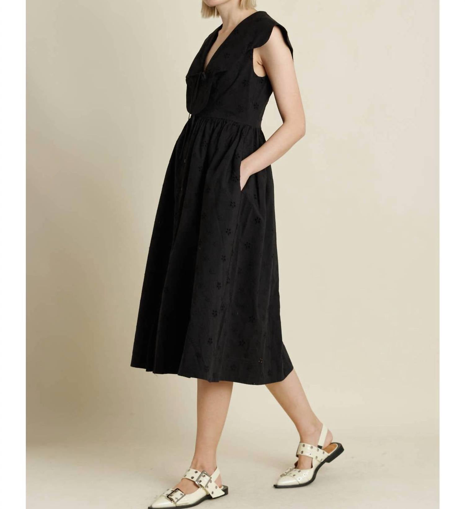 Aureum Walk On By Midi Dress in black - women's dress - alternate view