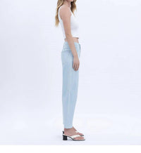 Vervet By Flying Monkey - Super High Rise Striped Barrel Leg Jeans
