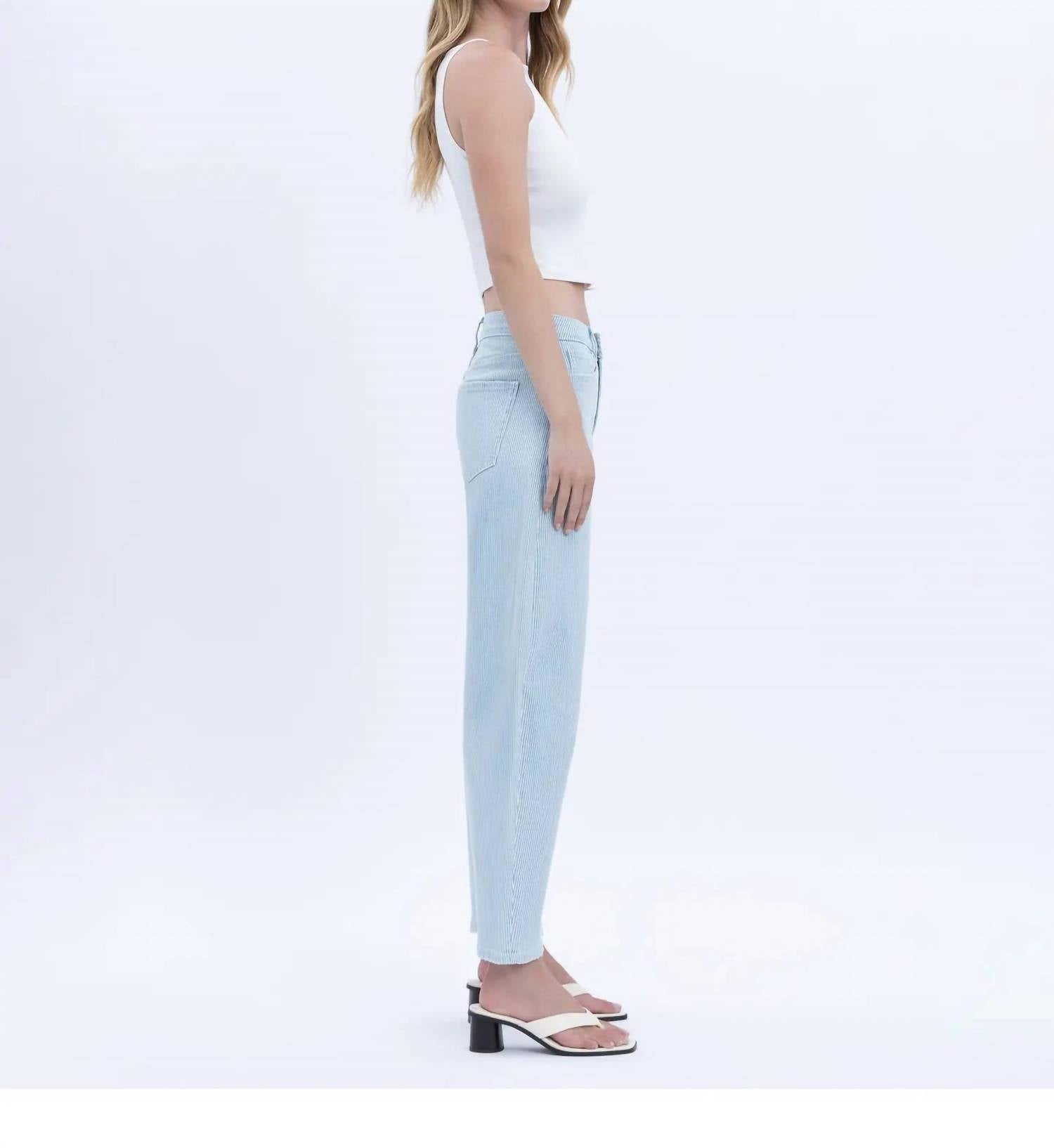 Vervet By Flying Monkey - Super High Rise Striped Barrel Leg Jeans