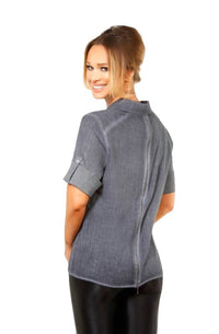 Oil-Washed Back-Zip Shirt