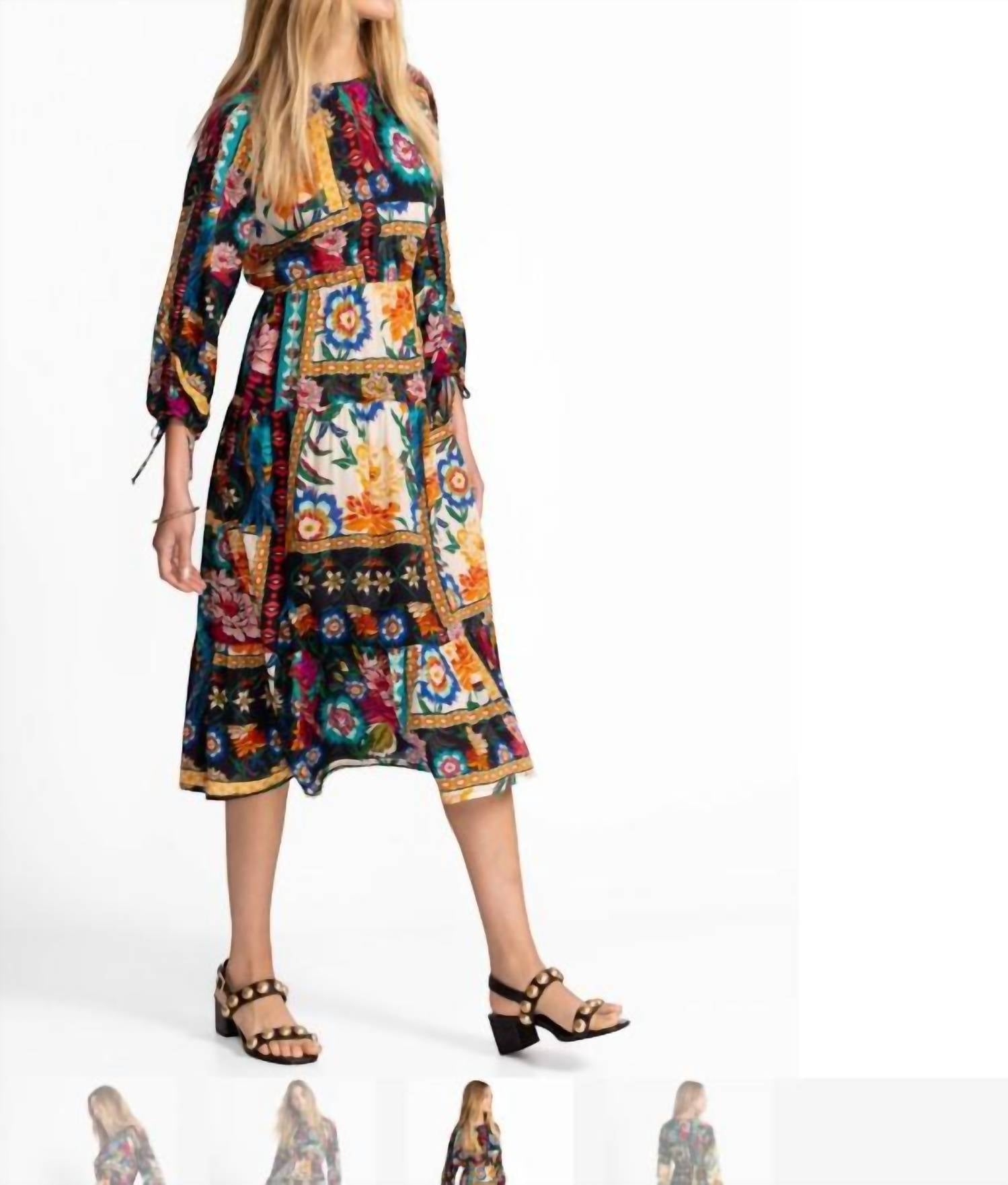 Johnny Was - Brona Floral Silk Midi Dress