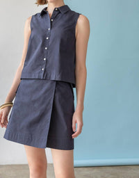 Lilla P - Eyelet Collar Sleeveless Shirt