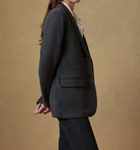 Faherty Inlet Knit Blazer in black sky melange 1 - women's jacket - alternate view