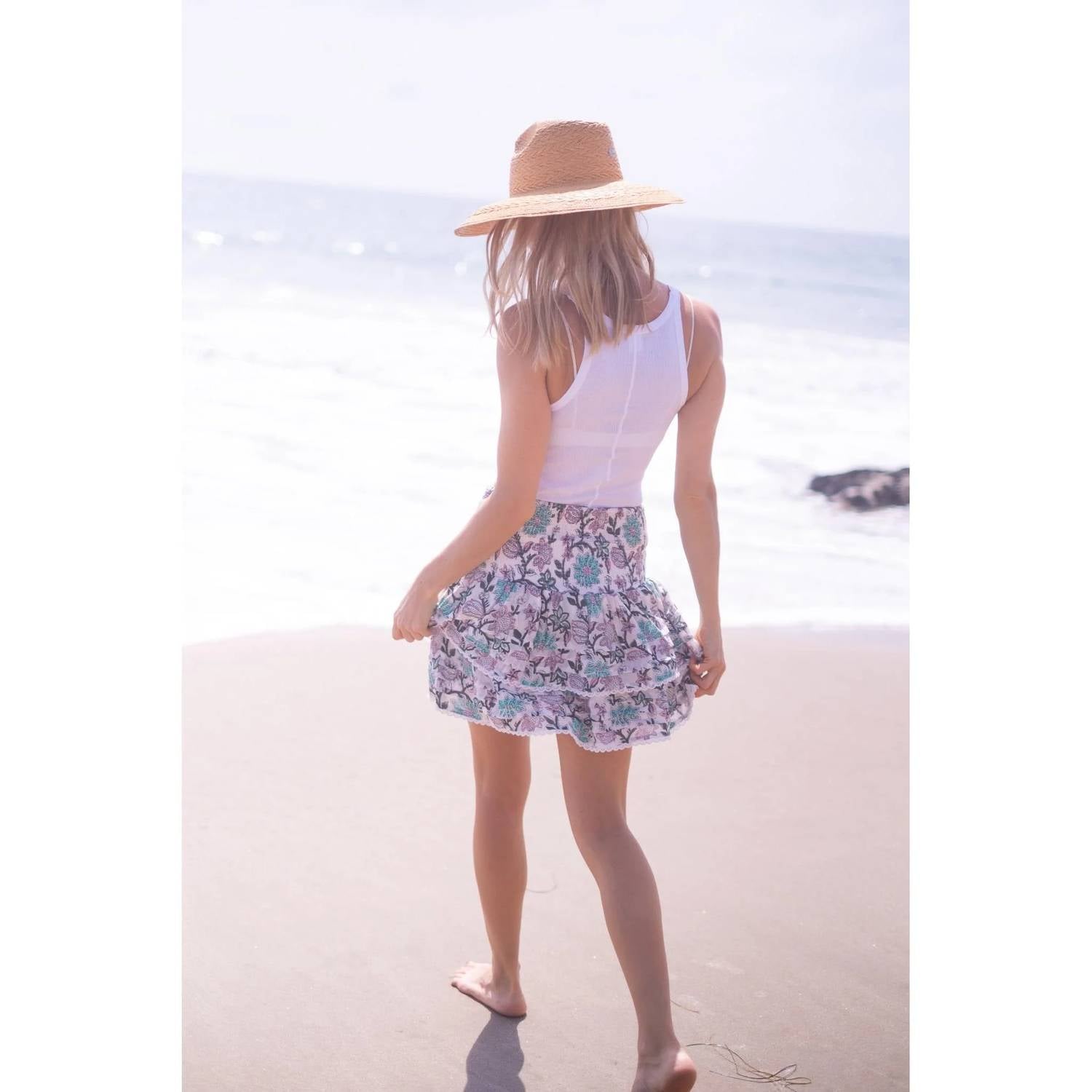 Bell - Pleated Smocked Mini Skirt