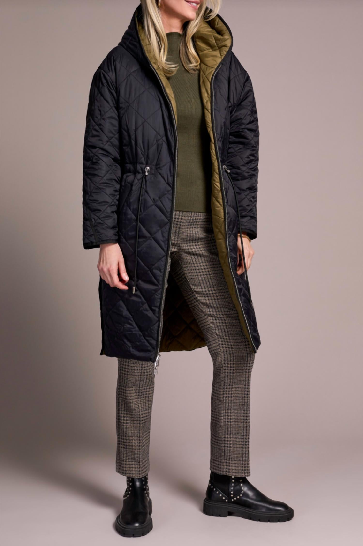 Tribal - Long Sleeve Zip Front Reversible Puffer Jacket