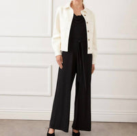 Karen Kane Faux Leather Cropped Jacket in off white - women's jacket - view 6
