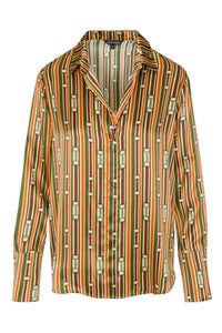 catherine gee Daria French Cuff Silk Blouse in thin belt - women's blouse - alternate view