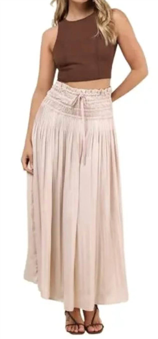 Lulus - Maina Plisse Drawstring High-rise Maxi Skirt