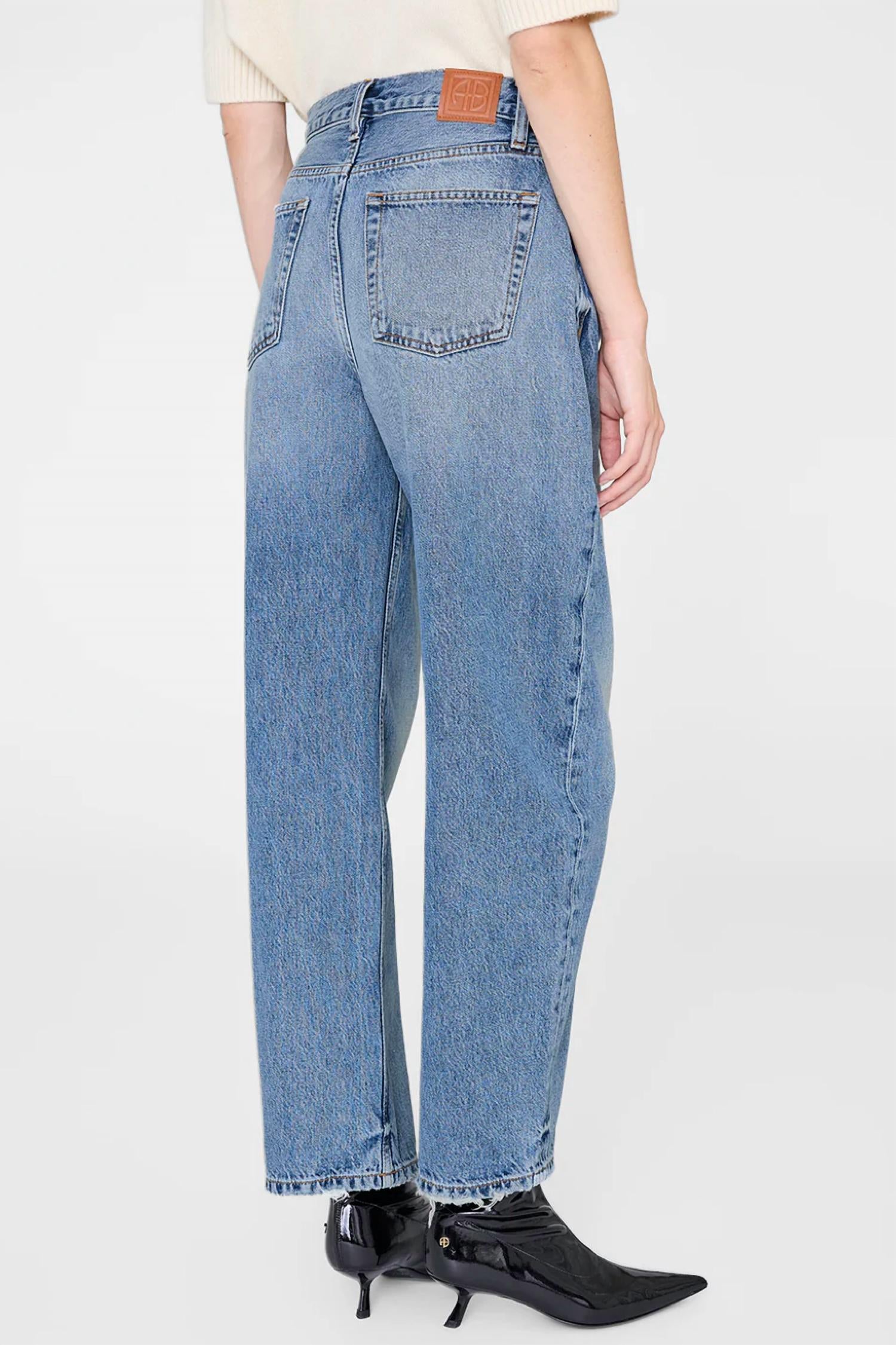 ANINE BING Fritz Jean in baltic blue - women's jeans - detail view