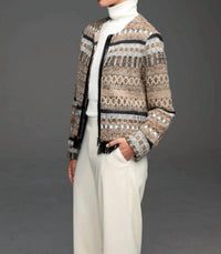 Nic + Zoe - Knit Weaving Trimmed Jacket