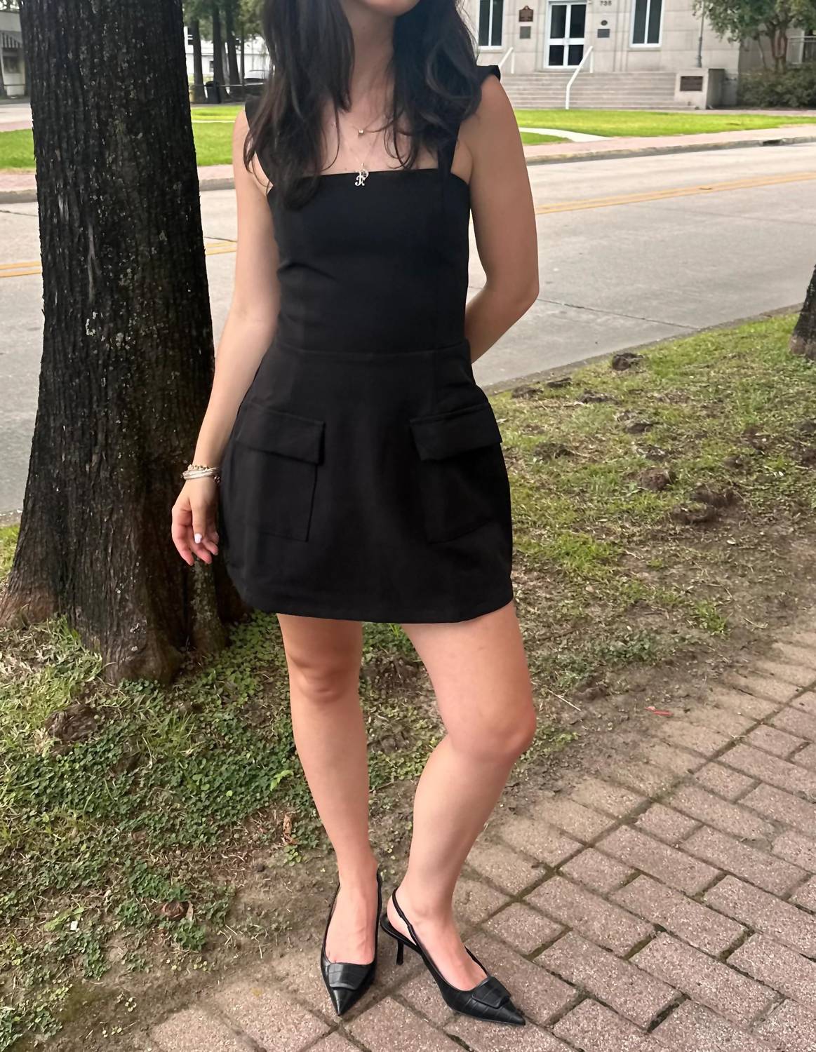 Sky To Moon - Square Neck Plain Mini Dress