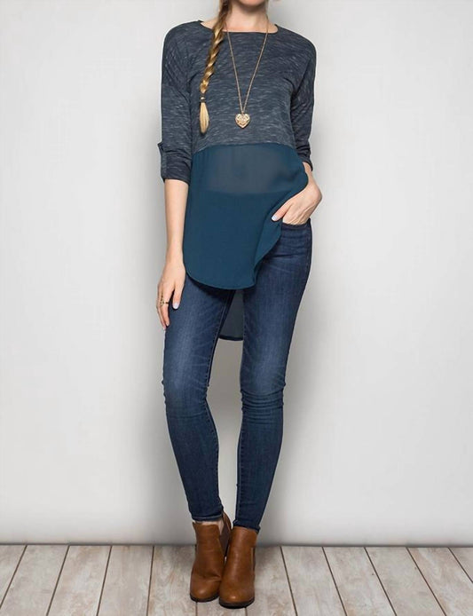 She + Sky - Chiffon Contrast Tunic