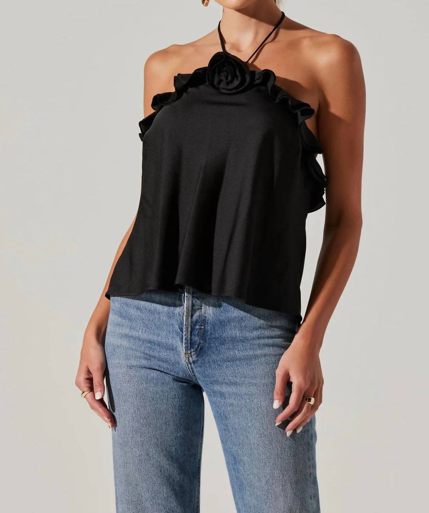 Astr - ALIX ROSETTE HALTER TOP