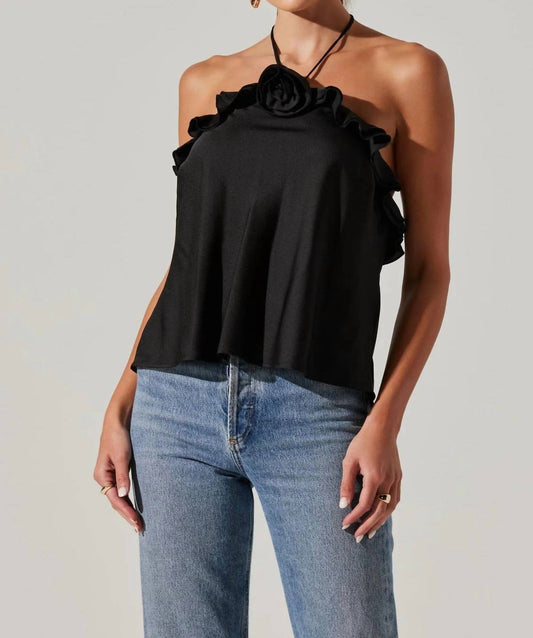Astr - ALIX ROSETTE HALTER TOP