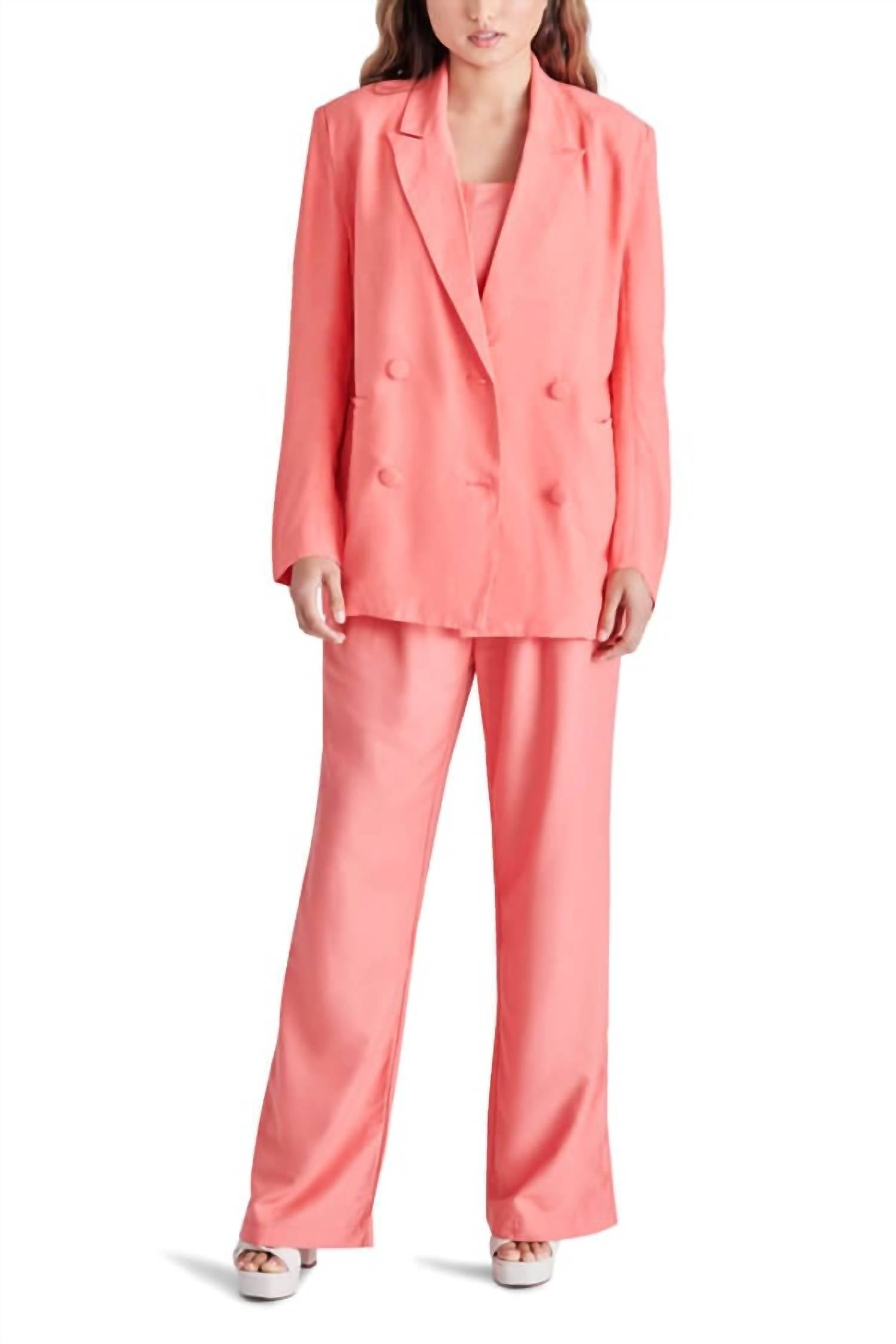 STEVE MADDEN Isabella Wide Leg Pant in coral pink - women's pants - view 4