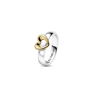Pandora - Women's Radiant Two-tone Sliding Heart Ring