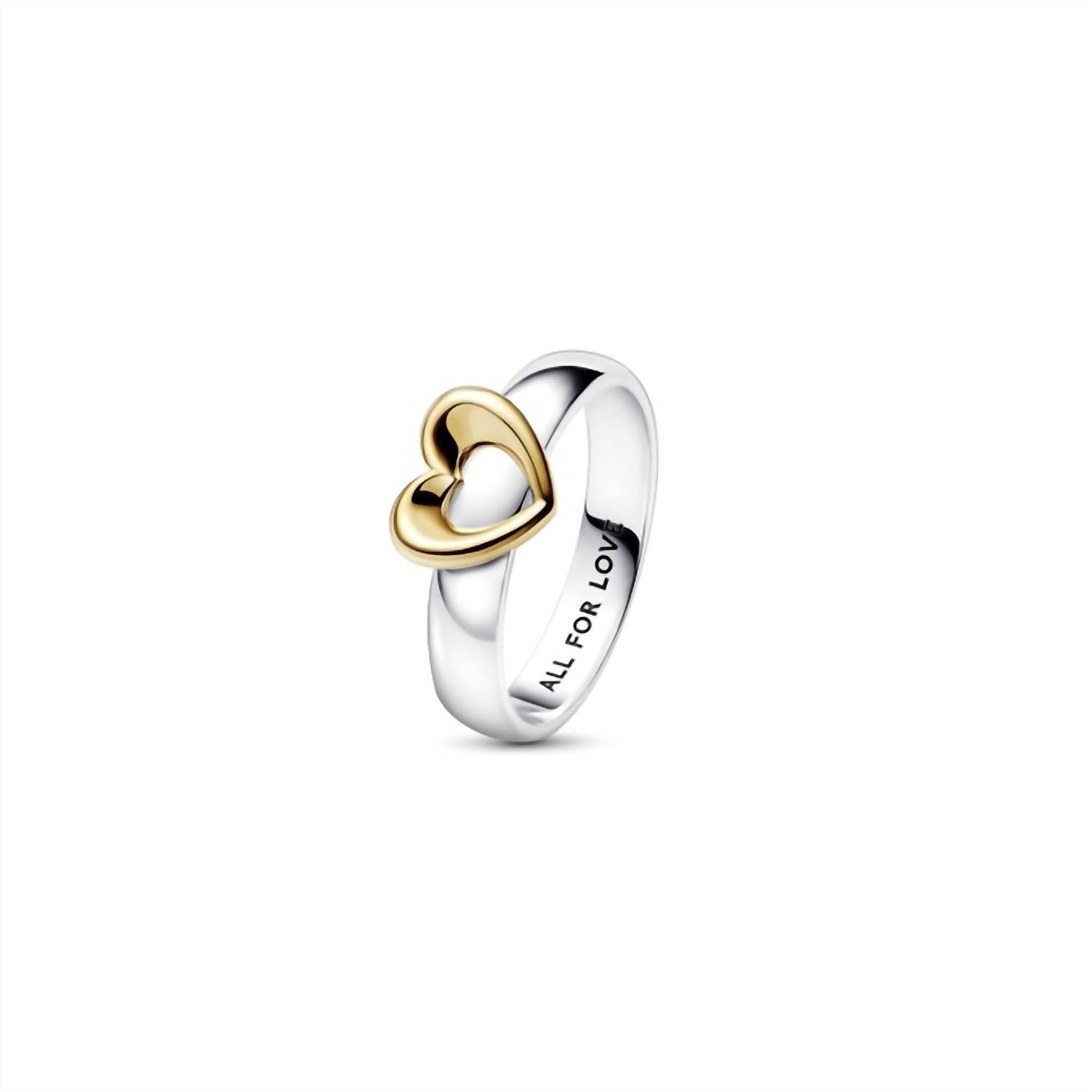 Pandora - Women's Radiant Two-tone Sliding Heart Ring