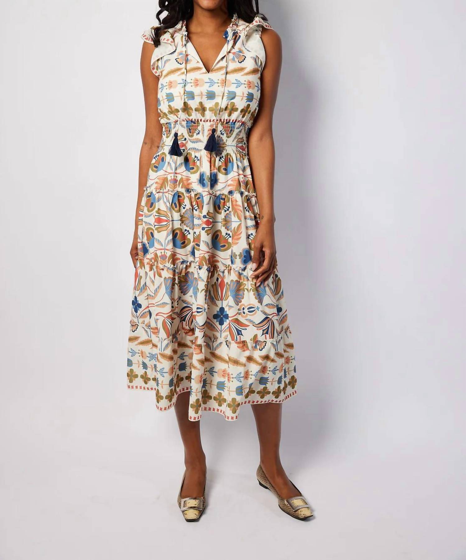 Sail To Sable - Smock Waist Midi Dress