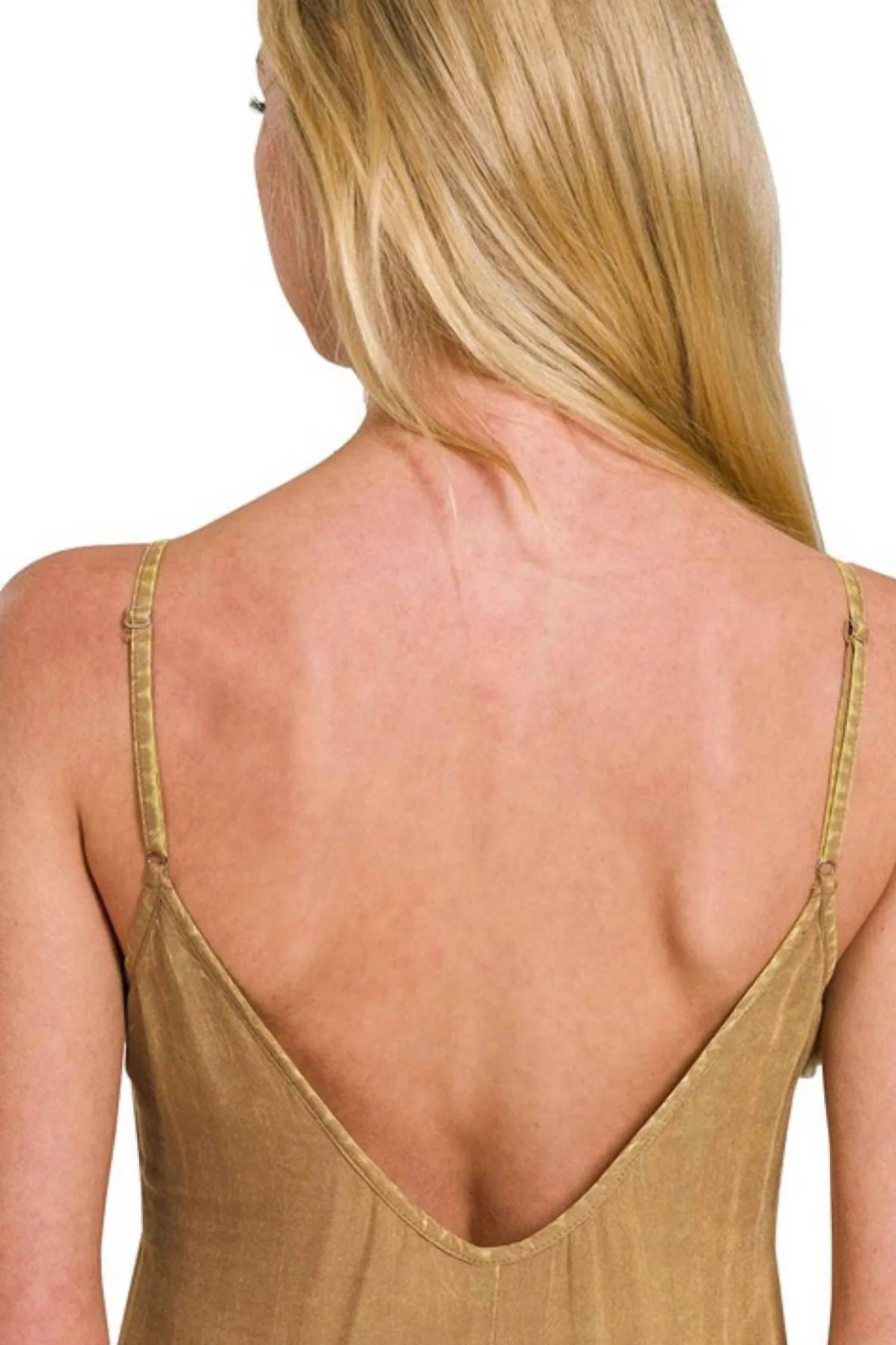 Zenana - Mineral Washed Rayon Challis Cami Dress