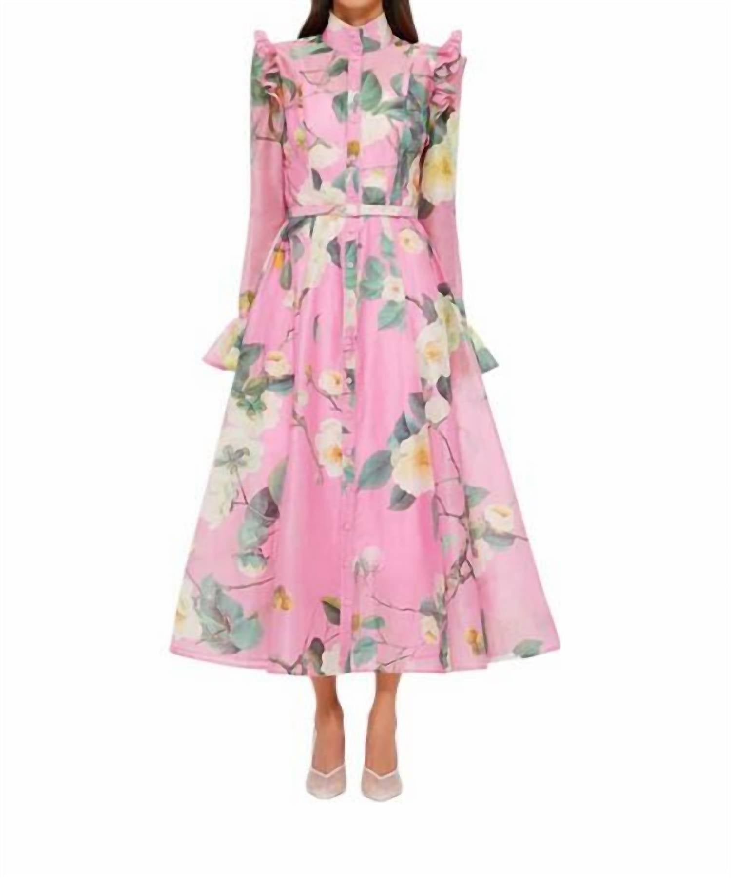 Leo Lin - Katrina Butterfly Sleeve Midi Dress