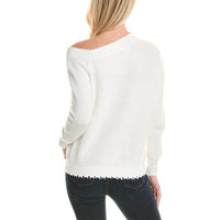 Minnie Rose - Cotton Shaker Off-the-shoulder Sweater Top