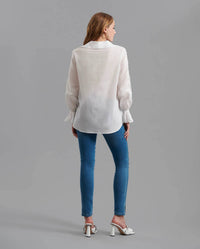 Anne Fontaine - Euskal Long Sleeve Ruffled Neck Tie Blouse