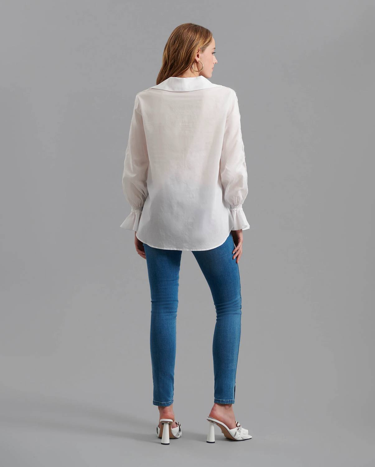 Anne Fontaine - Euskal Long Sleeve Ruffled Neck Tie Blouse