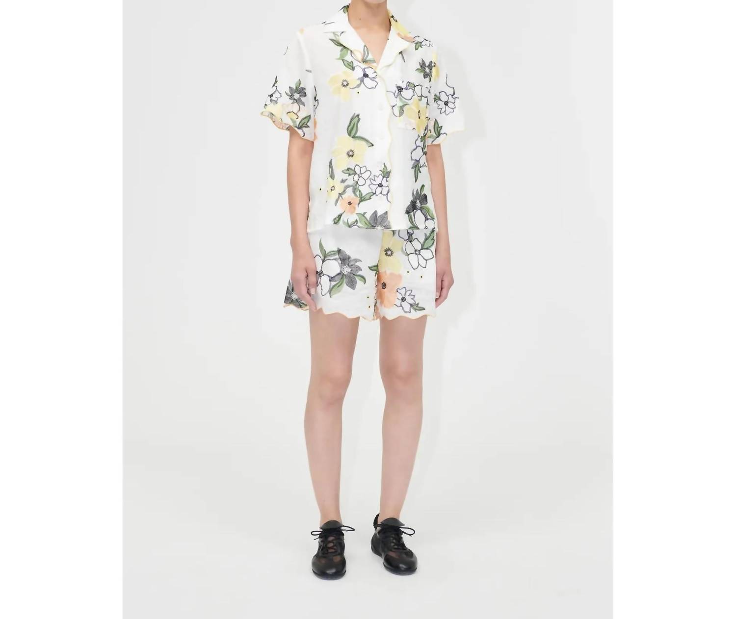 Stine Goya - Scalloped Elasticated Waistband Shorts