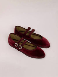 SVETI STEFAN Women's Double Lace Ballerina Flats in garnet 1 - women's flats - view 4