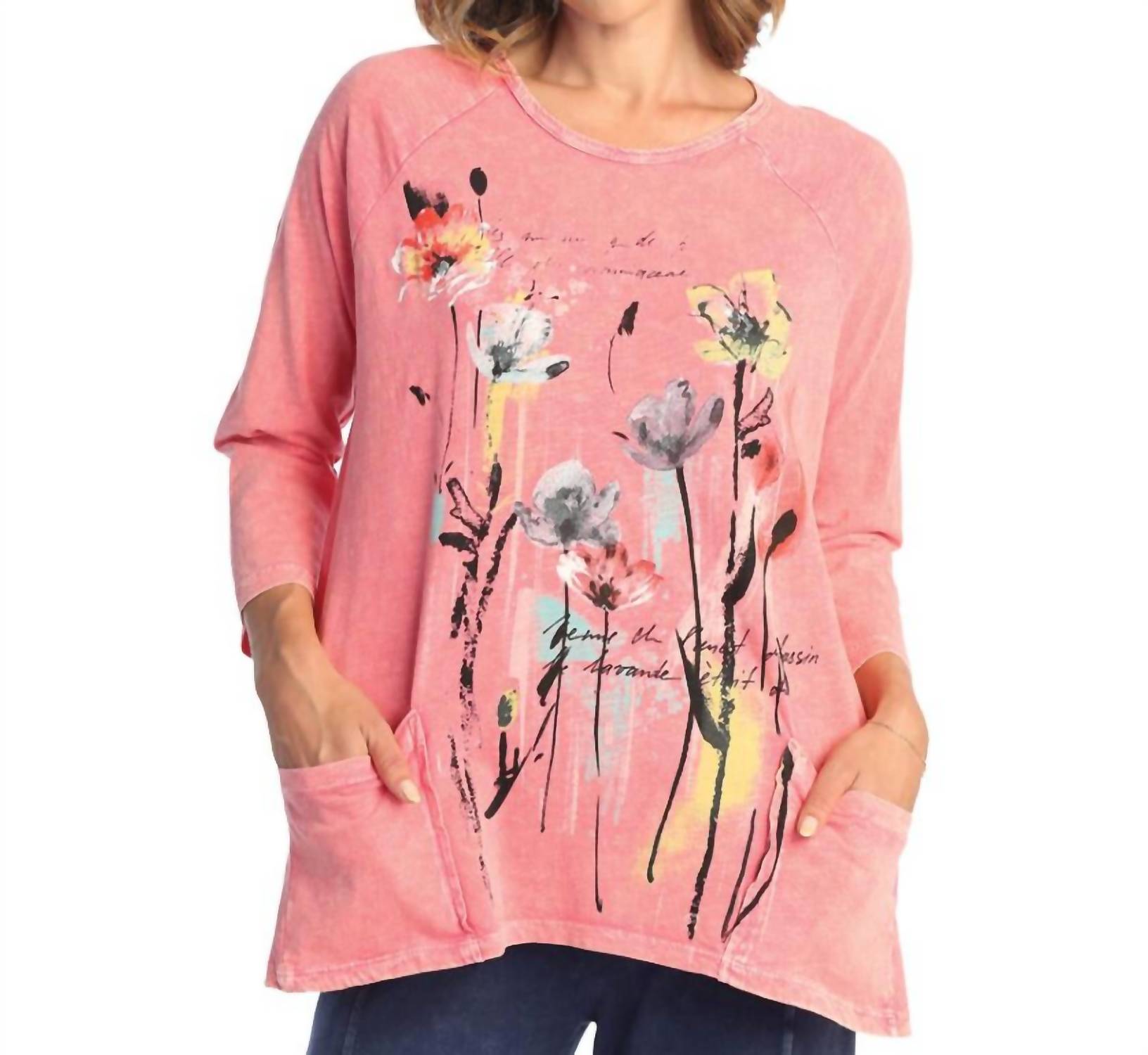 Jess & Jane - Mineral Washed Patch Pocket Cotton Top