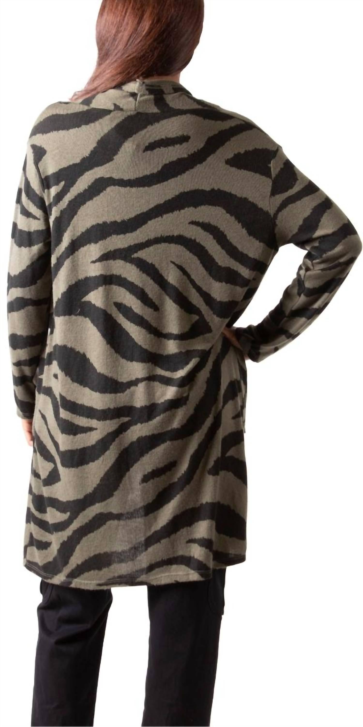 Gigi Moda - Zebra Knit One Size Cardigan