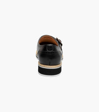 STACY ADAMS Men's Bartram Plain Toe Monk Strap Shoes in black - men's loafer - view 7