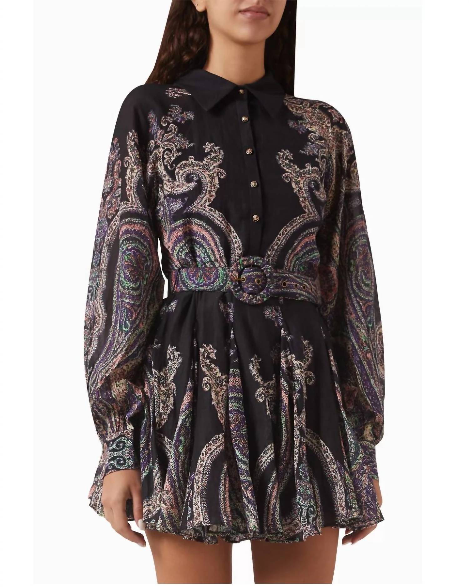 Hemant & Nandita - Omya Paisley Mini Shirtdress