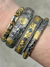 Tat2 Designs - Women's Labradorite Coin Bangle
