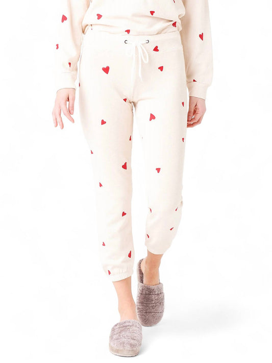 Monrow - EMBROIDERED HEARTS VINTAGE SWEATPANTS