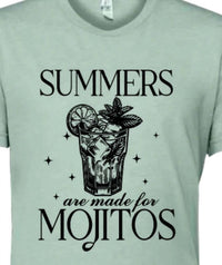 Bella + Canvas - Unisex Summers Are Made For Mojitos Graphic Tee