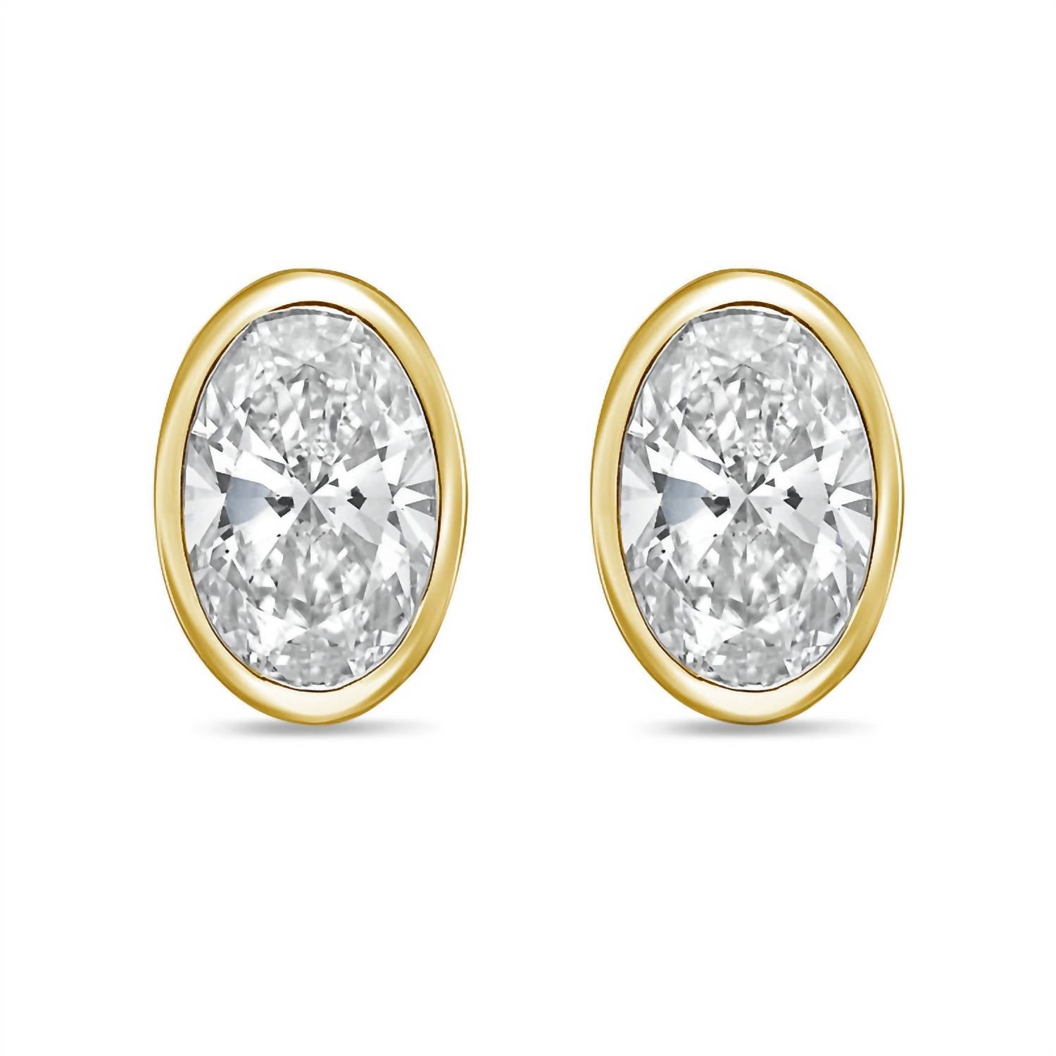 Diana M Jewels - Women's Oval Lab-grown Diamond Stud Earrings (3.00 Tcw) - Signature