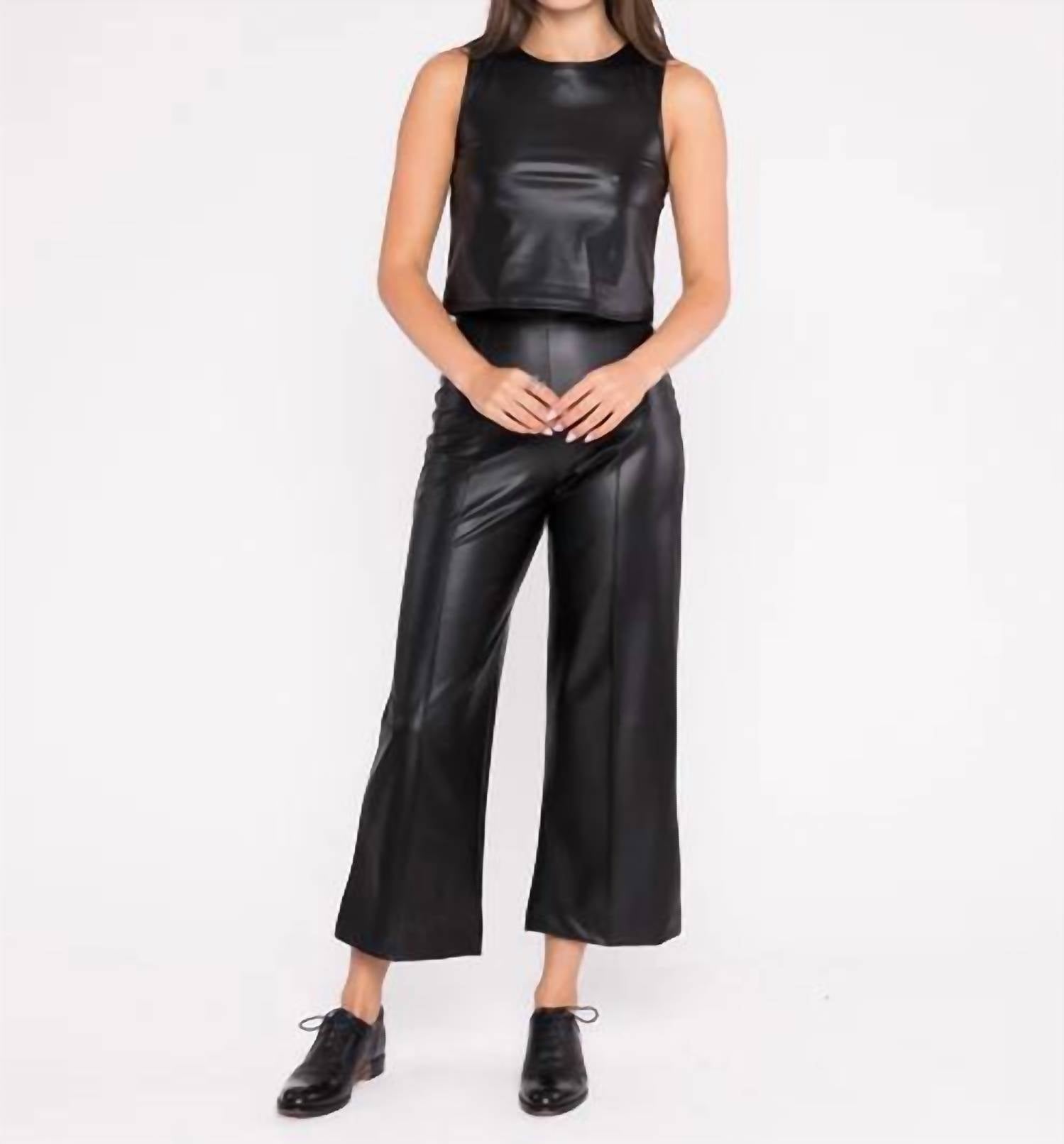 Ripley Rader - CROPPED VEGAN LEATHER STRAIGHT LEG PANT