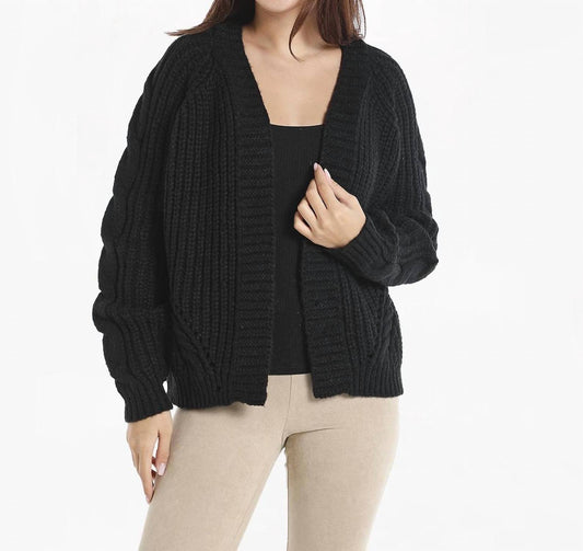 &Merci - Open Front Cable Knit Cardigan