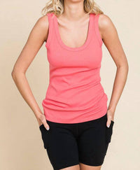 Culture Code Scoop Neck Tank Top in new coral pink - women's tank top